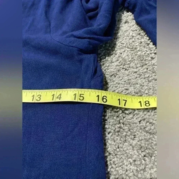 Charming Charlie S Navy blue flowy dress ruffled sleeves crisscross back - Picture 7 of 9